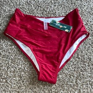 Blooming Jelly Red High-Waisted Bikini Bottom medium